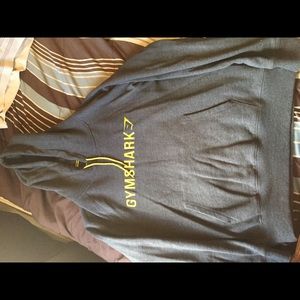 Gymshark pullover hoodie grey with yellow letters